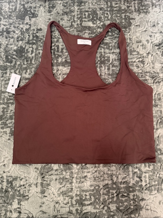 Babaton Tops - Babaton Brown Scoop Racerback Crop Tank